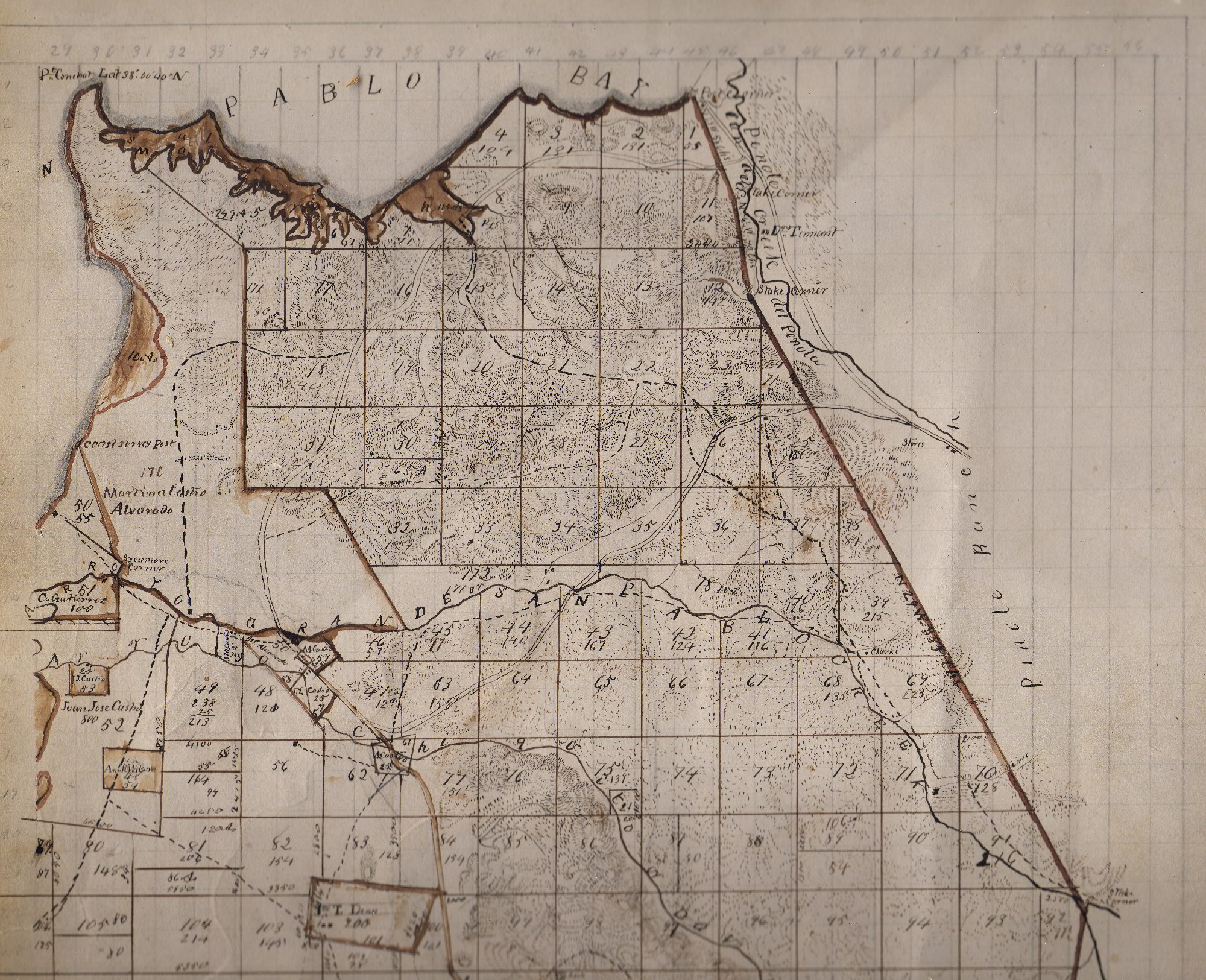 1883 CA Map El Cerrito East Oakdale Quincy Richmond Heights CALIFORNIA History 
